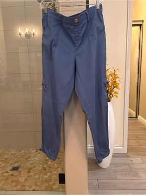 Women's Slate Blue Cargo Jogger Pants with Utility Pockets
